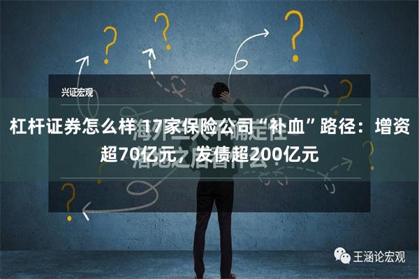 杠杆证券怎么样 17家保险公司“补血”路径：增资超70亿元，发债超200亿元