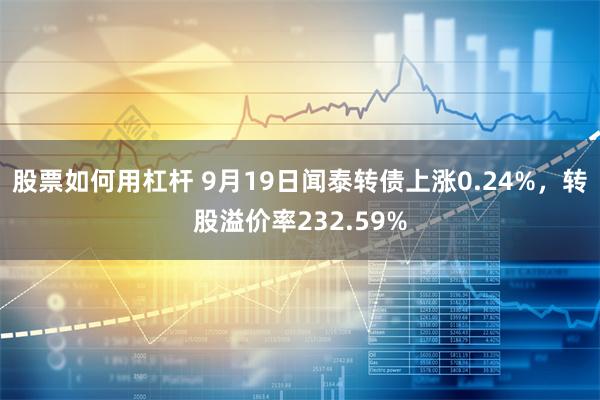 股票如何用杠杆 9月19日闻泰转债上涨0.24%，转股溢价率232.59%